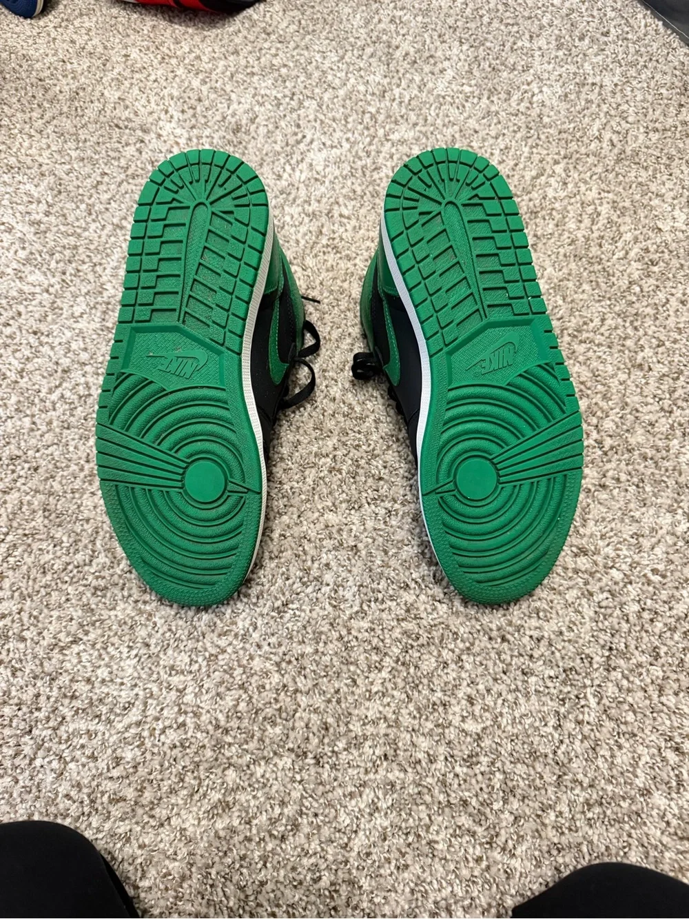 Jordan 1 Green and Black High-Top Sneakers